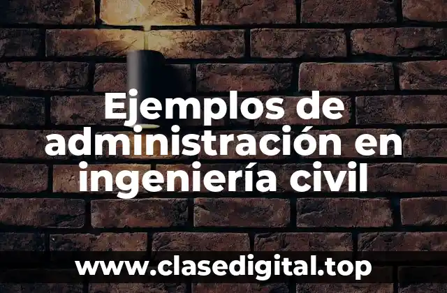 Ejemplos de administración en ingeniería civil