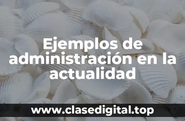 Ejemplos de administración en la actualidad