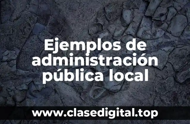 Ejemplos de administración pública local