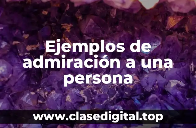 Ejemplos de admiración a una persona