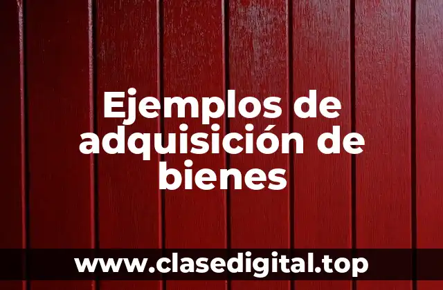 Ejemplos de adquisición de bienes