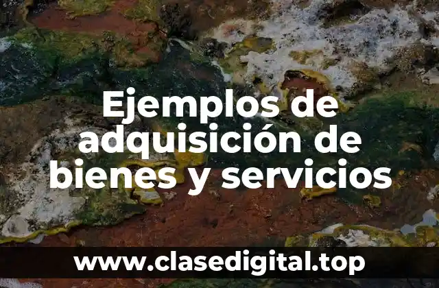 Ejemplos de adquisición de bienes y servicios
