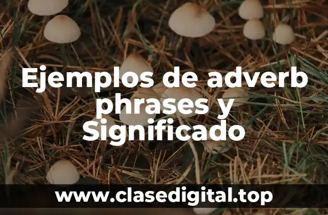 Ejemplos de adverb phrases y Significado