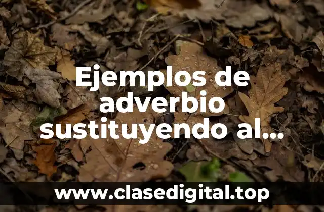 Ejemplos de adverbio sustituyendo al adverbio