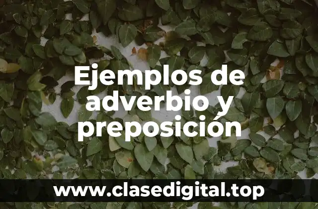 Ejemplos de adverbio y preposición