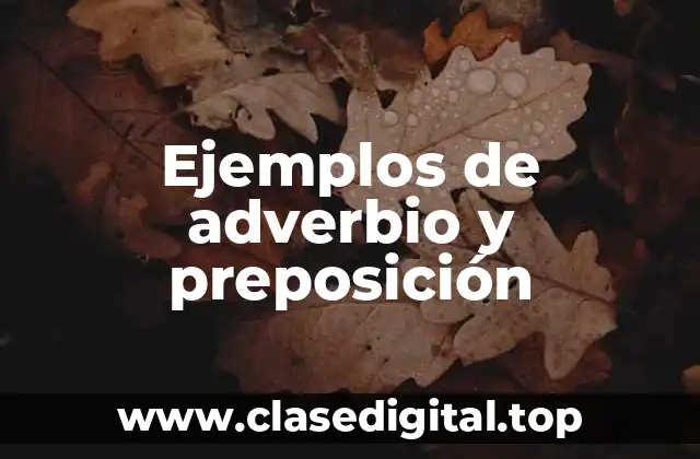 Ejemplos de adverbio y preposición