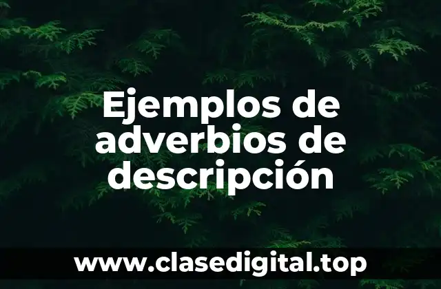 Ejemplos de adverbios de descripción