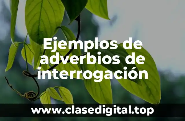 Ejemplos de adverbios de interrogación