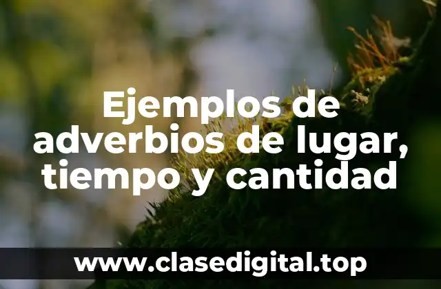 Ejemplos de adverbios de lugar, tiempo y cantidad