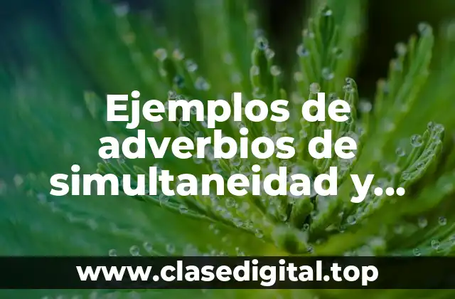 Ejemplos de adverbios de simultaneidad y Significado