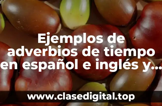 Ejemplos de adverbios de tiempo en español e inglés y Significado