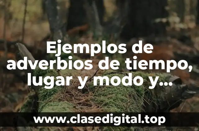 Ejemplos de adverbios de tiempo, lugar y modo