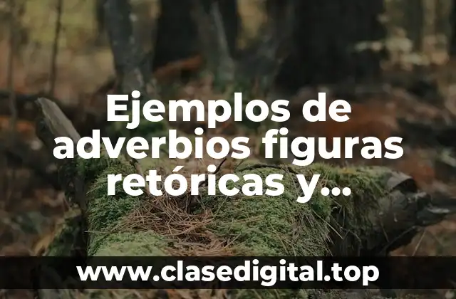 Ejemplos de adverbios figuras retóricas y Significado