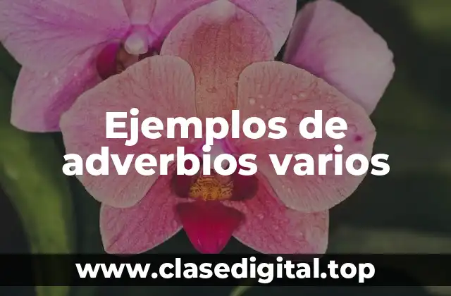 Ejemplos de adverbios varios