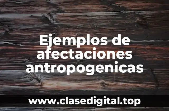 Ejemplos de afectaciones antropogenicas