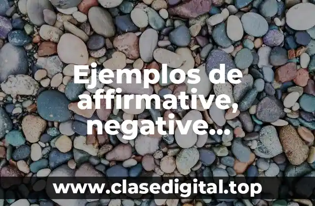 Ejemplos de affirmative, negative, interrogative de past simple
