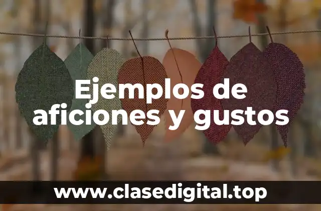 Ejemplos de aficiones y gustos