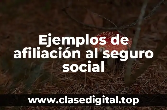 Ejemplos de afiliación al seguro social