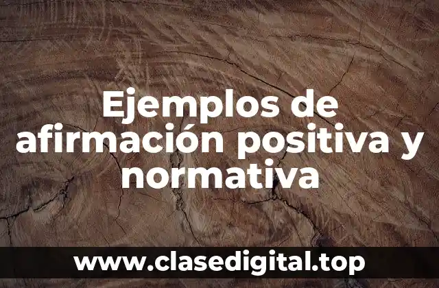 Ejemplos de afirmación positiva y normativa