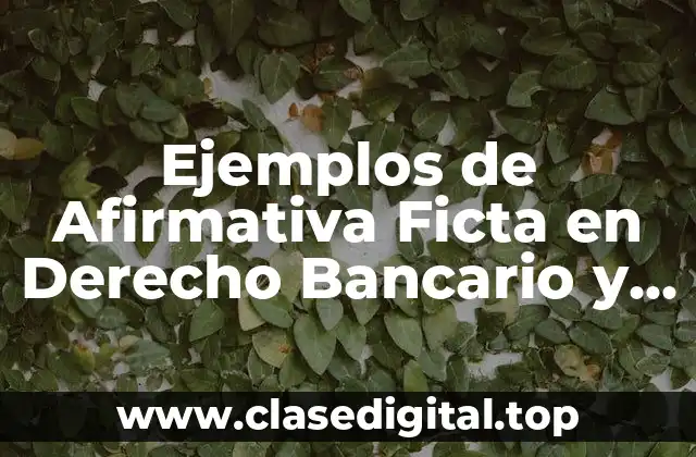 Ejemplos de Afirmativa Ficta en Derecho Bancario y Bursátil