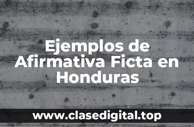 Ejemplos de Afirmativa Ficta en Honduras