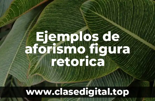 Ejemplos de aforismo figura retorica