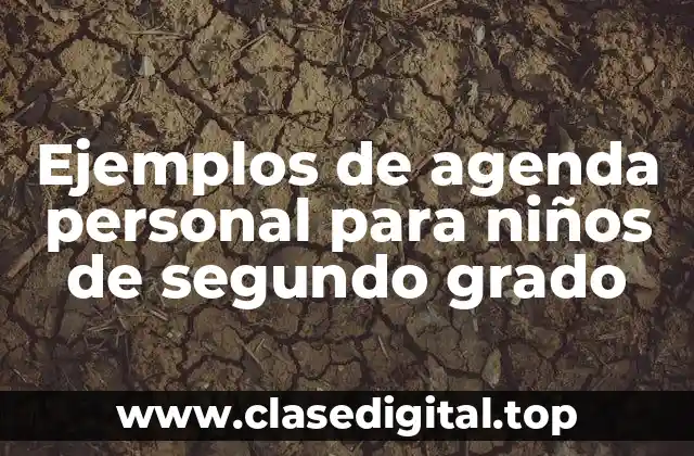 Ejemplos de agenda personal para niños de segundo grado