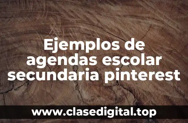 Ejemplos de agendas escolar secundaria pinterest