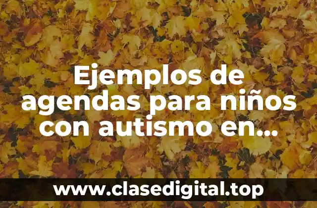 Ejemplos de agendas para niños con autismo en preescolar