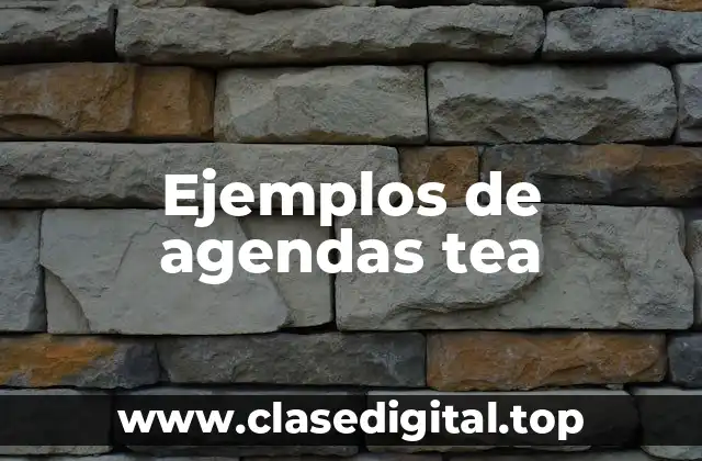Ejemplos de agendas tea