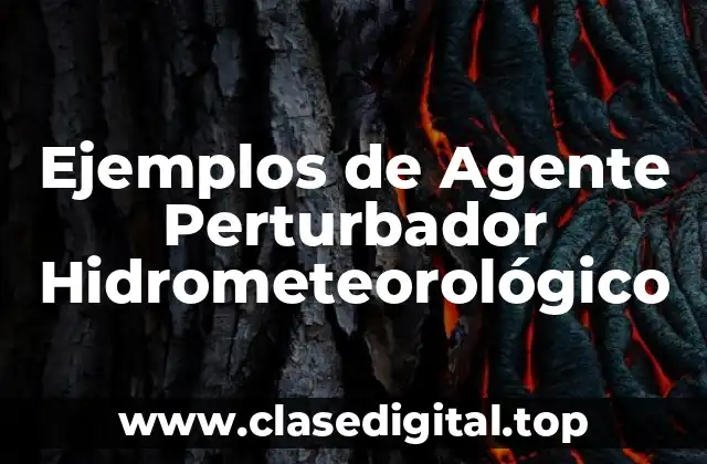 Ejemplos de Agente Perturbador Hidrometeorológico