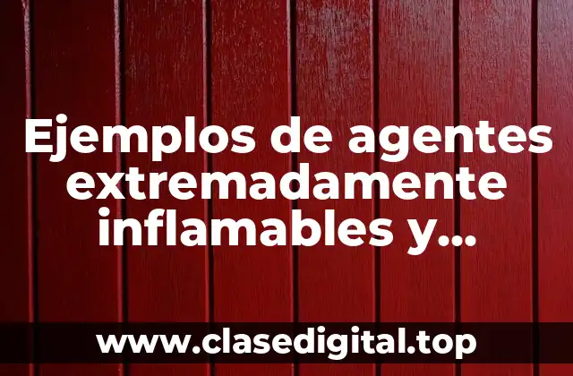 Ejemplos de agentes extremadamente inflamables y Significado