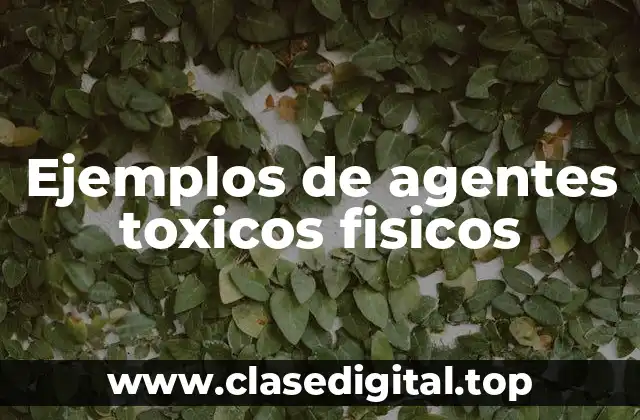 Ejemplos de agentes toxicos fisicos