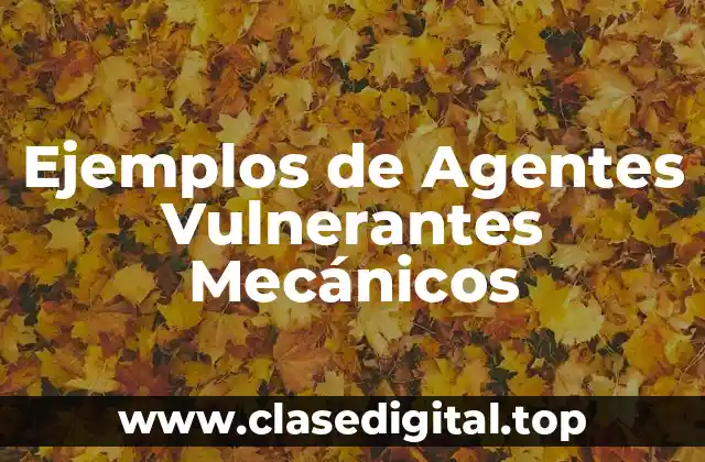 Ejemplos de Agentes Vulnerantes Mecánicos
