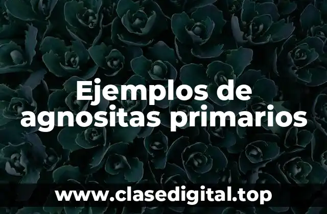 Ejemplos de agnositas primarios