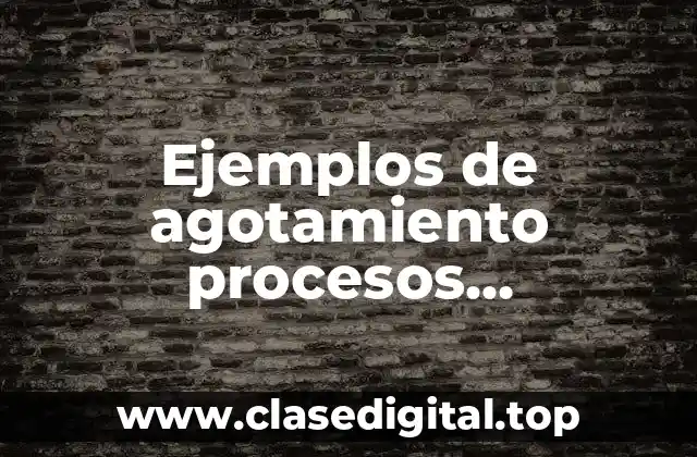 Ejemplos de agotamiento procesos indudgrisles