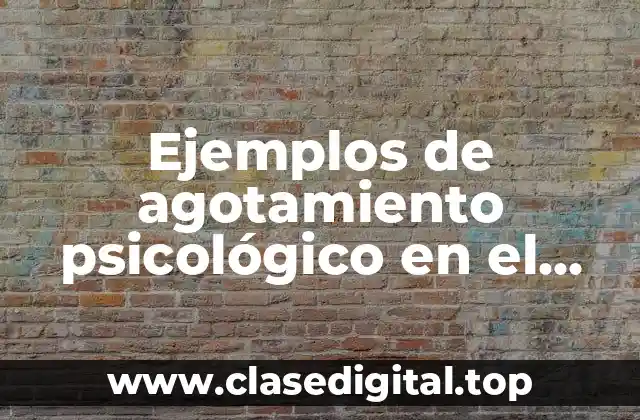 Ejemplos de agotamiento psicológico en el deporte