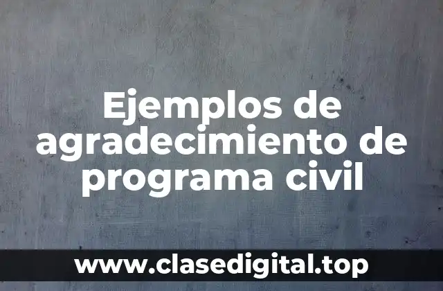Ejemplos de agradecimiento de programa civil