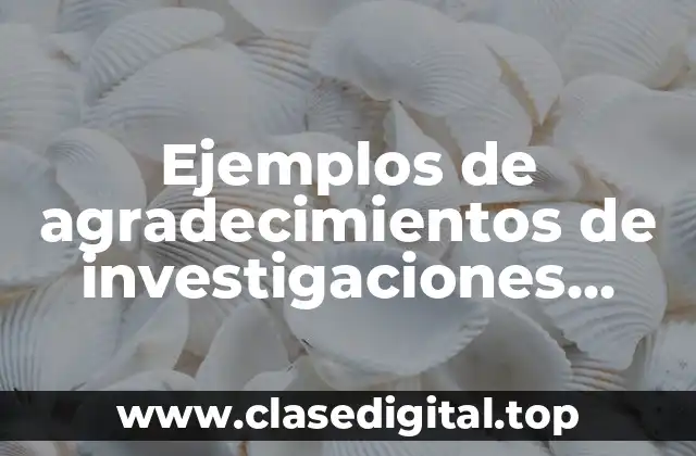 Ejemplos de agradecimientos de investigaciones universitarias