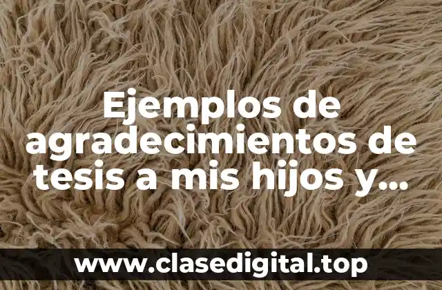 Ejemplos de agradecimientos de tesis a mis hijos y Significado