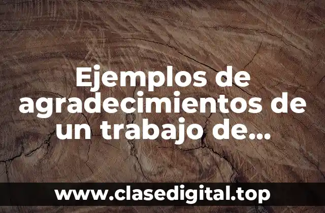 Ejemplos de agradecimientos de un trabajo de investigación y Significado