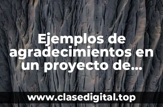 Ejemplos de agradecimientos en un proyecto de investigación