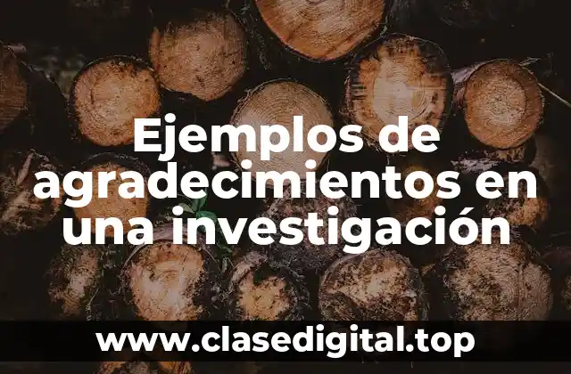Ejemplos de agradecimientos en una investigación