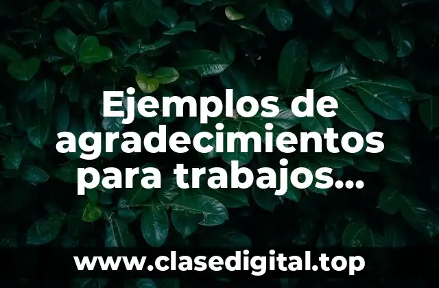 Ejemplos de agradecimientos para trabajos monográficos y Significado