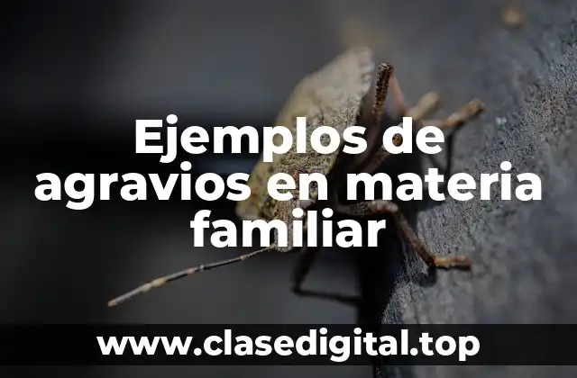Ejemplos de agravios en materia familiar