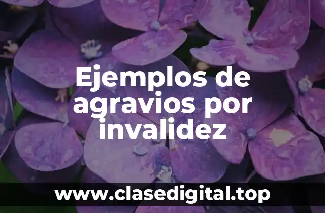 Ejemplos de agravios por invalidez