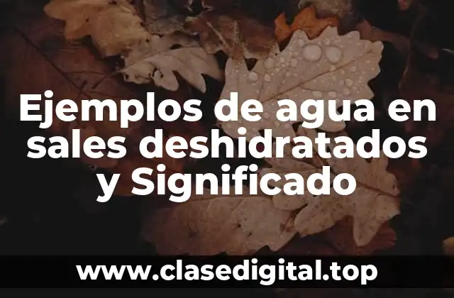 Ejemplos de agua en sales deshidratados y Significado