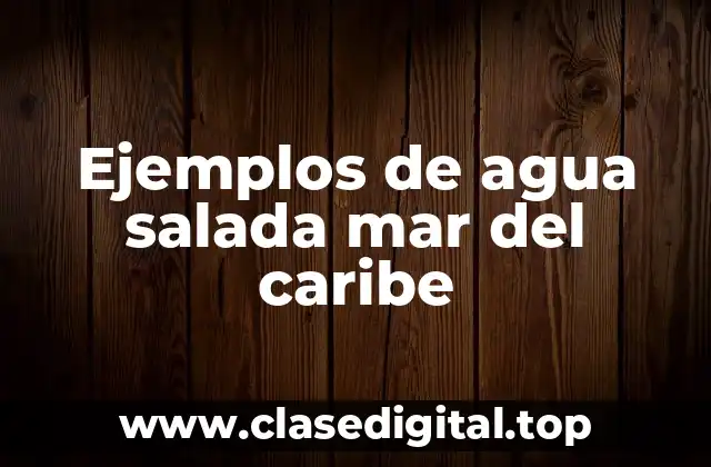 Ejemplos de agua salada mar del caribe