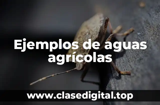 Ejemplos de aguas agrícolas