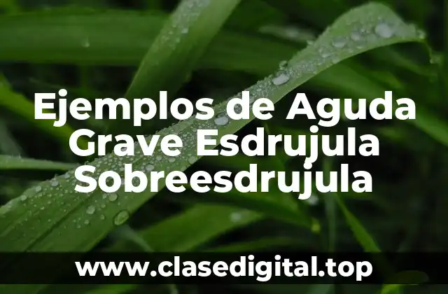 Ejemplos de Aguda Grave Esdrujula Sobreesdrujula